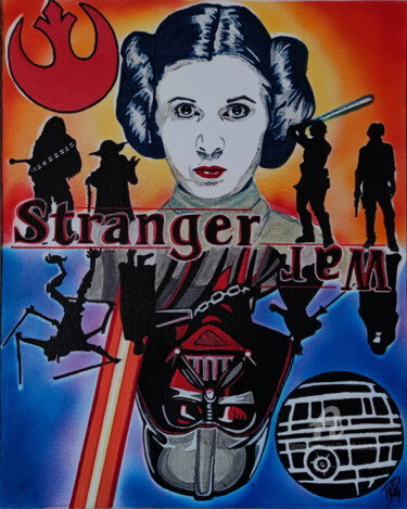 Painting titled "Stranger war" by Handfabdream, Original Artwork, Acrylic Mounted on Other rigid panel