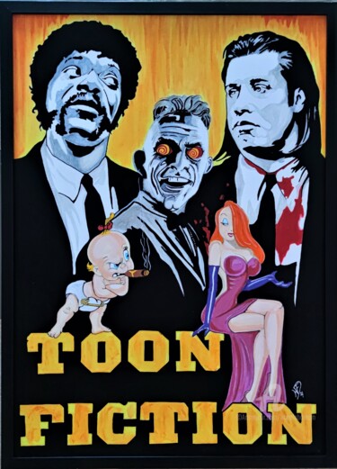 "Toon Fiction" başlıklı Tablo Handfabdream tarafından, Orijinal sanat, Akrilik Ahşap panel üzerine monte edilmiş