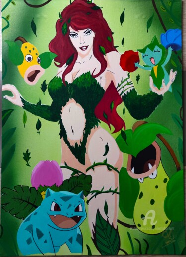 Painting titled "Poison Ivy" by Handfabdream, Original Artwork, Acrylic
