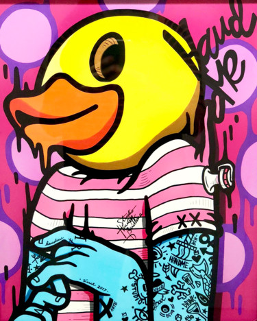 Peinture intitulée "The Duck" par Hand Me, Œuvre d'art originale, Acrylique