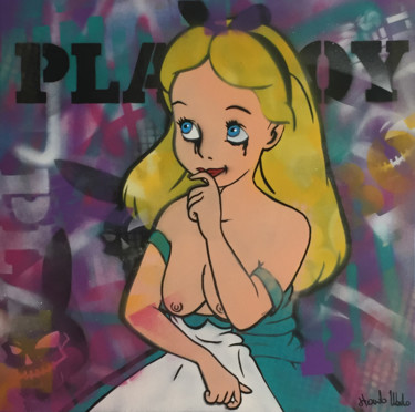 Pittura intitolato "Alice flirt with th…" da Hando Wado, Opera d'arte originale, Acrilico