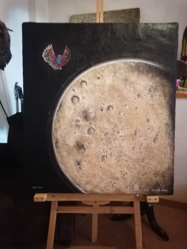 Malerei mit dem Titel "Sister moon" von Hands Maal, Original-Kunstwerk, Acryl