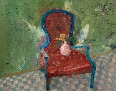 Painting titled "A room with armchai…" by Hang, Original Artwork, Oil