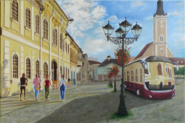 Peinture intitulée "Croocked mirroor on…" par Štefan Hangácsi, Œuvre d'art originale, Huile