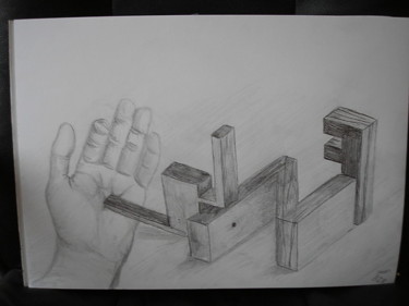 Rysunek zatytułowany „Hand and word” autorstwa Grzywacz, Oryginalna praca