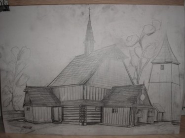 Rysunek zatytułowany „Church in Katowice” autorstwa Grzywacz, Oryginalna praca