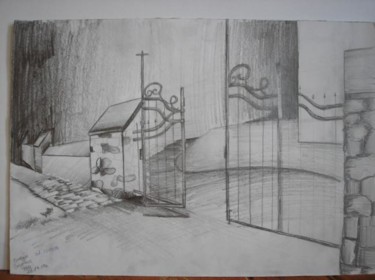 Drawing titled "FIrst door ind hirch" by Grzywacz, Original Artwork