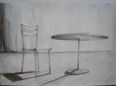 Drawing titled "table and chair" by Grzywacz, Original Artwork