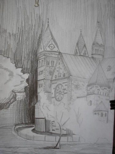 Drawing titled "church Slask" by Grzywacz, Original Artwork