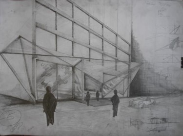 Drawing titled "Enter to Hotel" by Grzywacz, Original Artwork