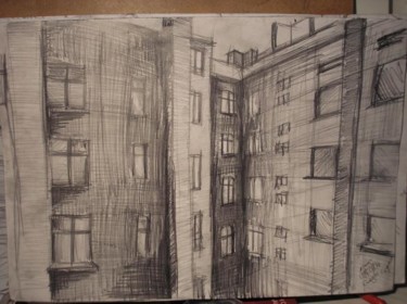Drawing titled "tenement-house" by Grzywacz, Original Artwork