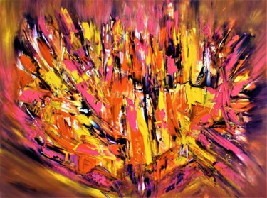 Painting titled "Ignited Passion" by Hanna Supetran, Original Artwork, Oil