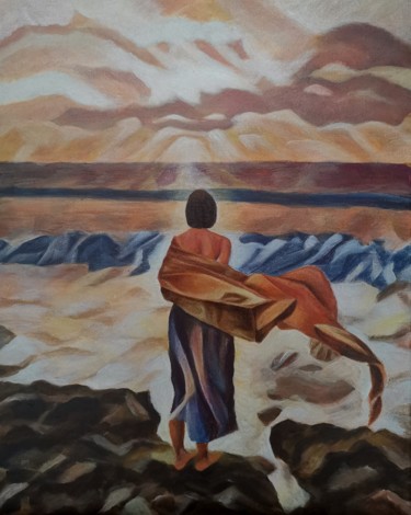 Pintura titulada "THE LIGHT" por Hanna Borowska, Obra de arte original, Acrílico Montado en Bastidor de camilla de madera