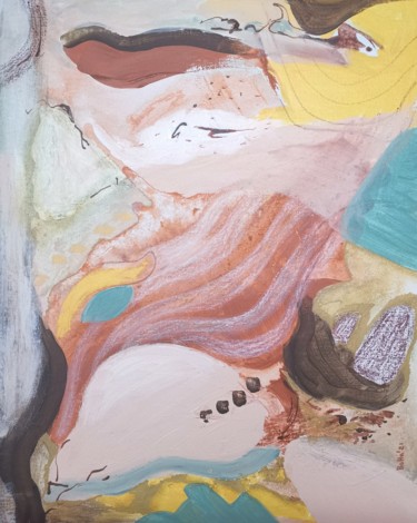 Painting titled "THE EARTH part II" by Hanna Borowska, Original Artwork, Acrylic Mounted on Cardboard