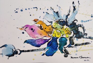 "Chameleon flower 3" başlıklı Resim Hanna Chervonna tarafından, Orijinal sanat, Suluboya