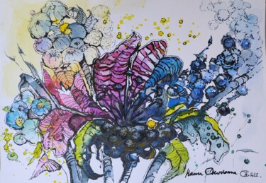Dibujo titulada "Magic garden 2" por Hanna Chervonna, Obra de arte original, Acuarela