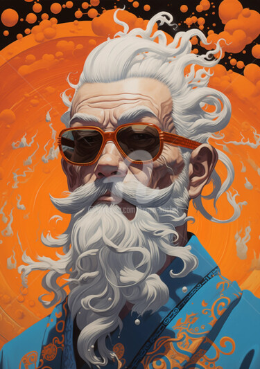 Digital Arts titled "Old man 2" by Hanna Kochet, Original Artwork, AI generated image