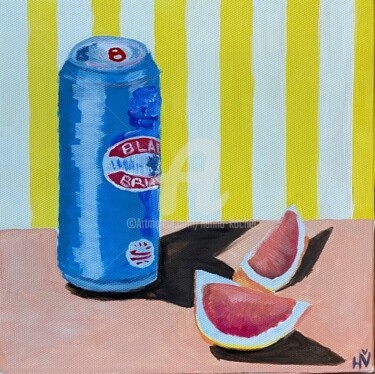 Painting titled "Blanche & grapefruit" by Hanna Kochet, Original Artwork, Acrylic Mounted on Wood Stretcher frame