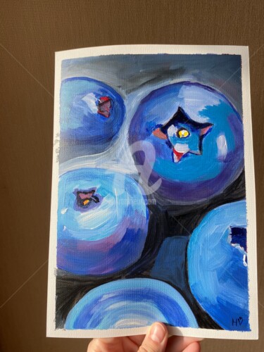 Schilderij getiteld "My Blueberry Nights" door Hanna Kochet, Origineel Kunstwerk, Acryl