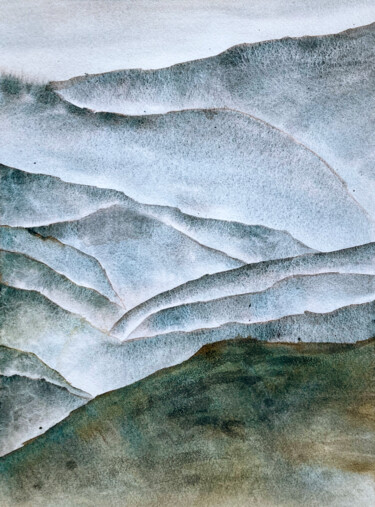 Pittura intitolato "Abstract Mountains" da Hanna Kopylova, Opera d'arte originale, Acquarello