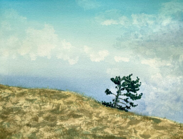 Malerei mit dem Titel "Mount Ai-Petri" von Hanna Kopylova, Original-Kunstwerk, Aquarell