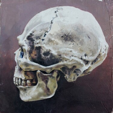 Картина под названием "Skull" - Hanna Melekhavets, Подлинное произведение искусства, Масло