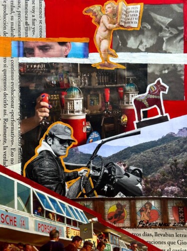 Collages getiteld "The Driver" door Hanna Potapenko, Origineel Kunstwerk, Collages