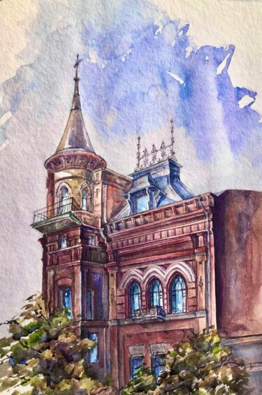 Painting titled "House Baron Steinge…" by Hanna Potapenko, Original Artwork, Watercolor