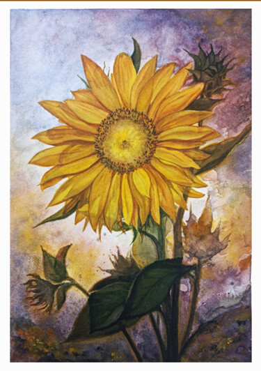 Painting titled "The flower of indom…" by Hanna Samoilenko, Original Artwork, Watercolor