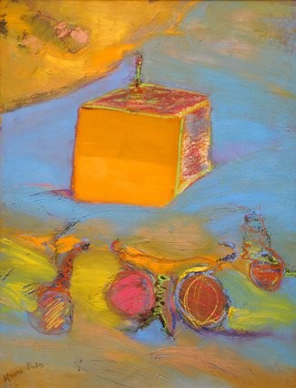 Peinture intitulée "le cube" par Hanna Rees, Œuvre d'art originale