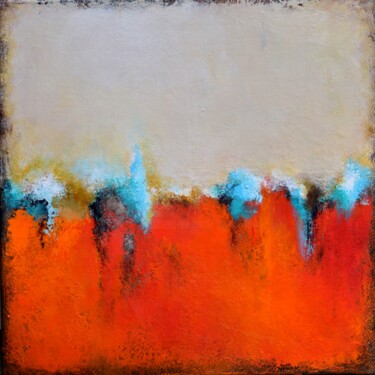 Pintura intitulada "Orange landscape" por Hanneke Pereboom, Obras de arte originais, Acrílico