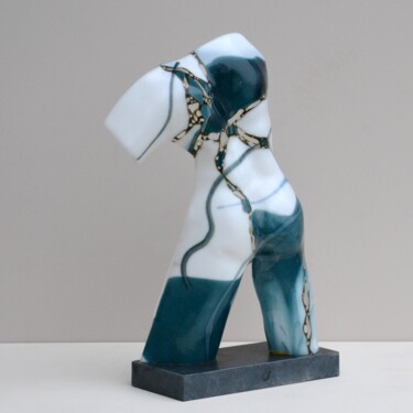 Sculptuur getiteld "Torso glass steel b…" door Hanneke Pereboom, Origineel Kunstwerk, Glas