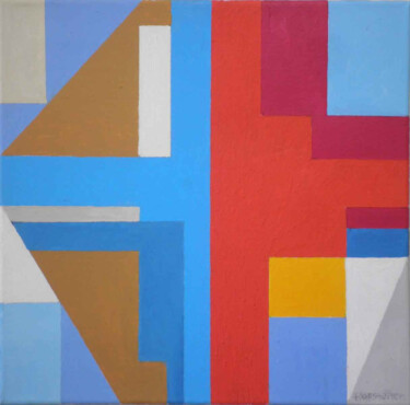 Malerei mit dem Titel "Kreuz "Schattig Son…" von Hannes Hofstetter, Original-Kunstwerk, Acryl