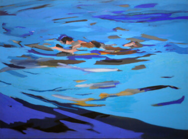 Malerei mit dem Titel "Schwimmer V" von Hannes Hofstetter, Original-Kunstwerk, Acryl