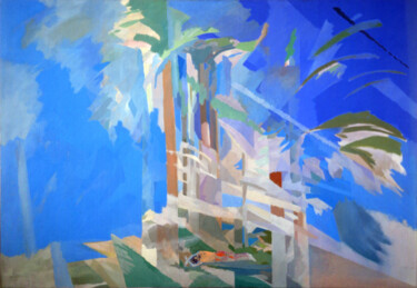 Painting titled ""Siesta Blue", 1982" by Hannes Hofstetter, Original Artwork, Oil