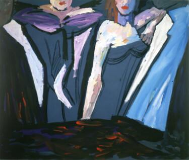 Pittura intitolato ""Vabanque", 1987" da Hannes Hofstetter, Opera d'arte originale, Acrilico