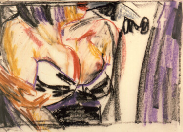 Рисунок под названием ""Décolleté", 1988" - Hannes Hofstetter, Подлинное произведение искусства, Мел