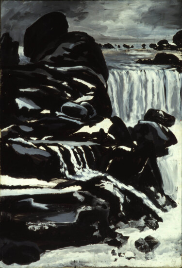 Pittura intitolato "Grosser Wasserfall" da Hannes Hofstetter, Opera d'arte originale, Acrilico Montato su Telaio per barella…