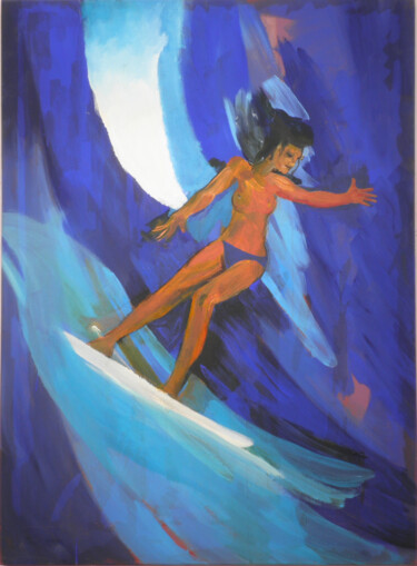 Painting titled "Surfer Girl II" by Hannes Hofstetter, Original Artwork, Acrylic