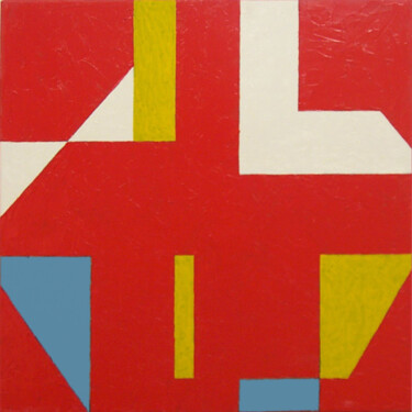 Malerei mit dem Titel "Kreuz Abstrakt Rot" von Hannes Hofstetter, Original-Kunstwerk, Acryl