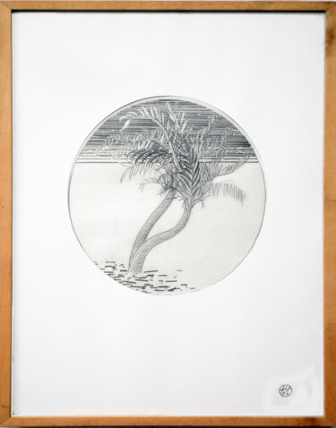 Рисунок под названием "Palmen IV" - Hannes Hofstetter, Подлинное произведение искусства, Карандаш Установлен на картон