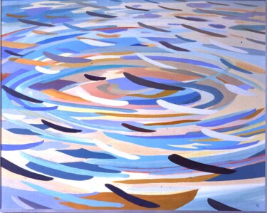 Malerei mit dem Titel "Wasserabstraktion I" von Hannes Hofstetter, Original-Kunstwerk, Öl