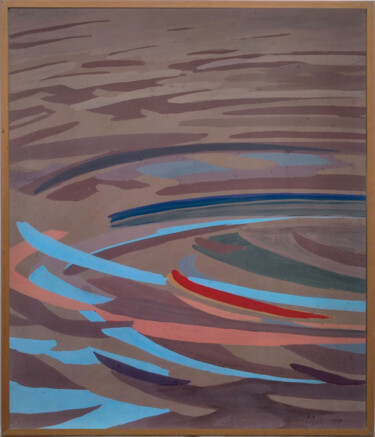 Malerei mit dem Titel "Wasserringe II" von Hannes Hofstetter, Original-Kunstwerk, Tempera