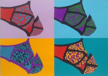 Peinture intitulée "4 x BRA  IV" par Hannes Hofstetter, Œuvre d'art originale, Tempera