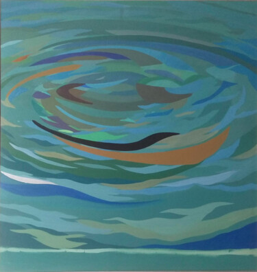 Картина под названием "Wasserabstraktion I…" - Hannes Hofstetter, Подлинное произведение искусства, Масло