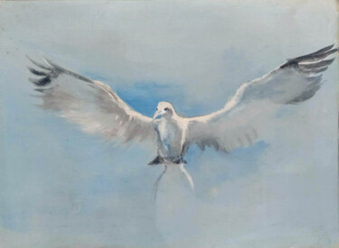 Malerei mit dem Titel "Seeschwalbe" von Hannes Hofstetter, Original-Kunstwerk, Tempera