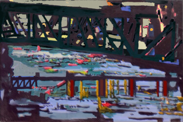 数字艺术 标题为“Bridge in the Morni…” 由Hannes Hofstetter, 原创艺术品, 数字油画