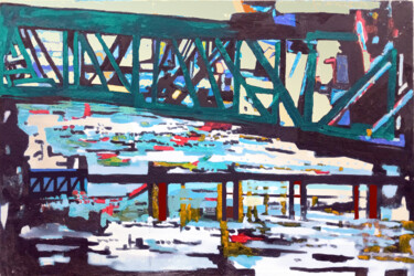 Arts numériques intitulée "BRIDGE  l'inverno è…" par Hannes Hofstetter, Œuvre d'art originale, Peinture numérique