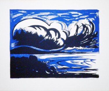 Printmaking titled "Bucht" by Hannes Hofstetter, Original Artwork, Screenprinting