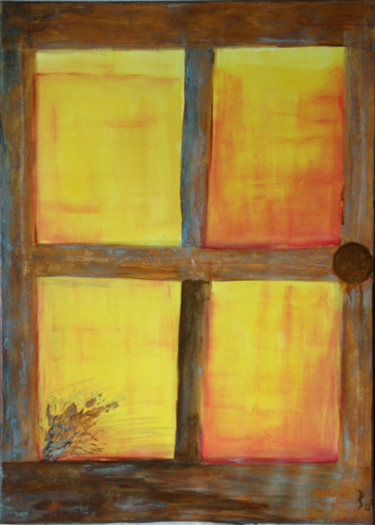 Painting titled "Fenster" by Petra Sobotta, Original Artwork, Acrylic